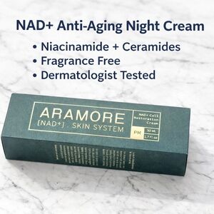 NAD+ Niacinamide Ceramide Night Cream – Aramore NAD+ Skin System 1.7 oz NIB